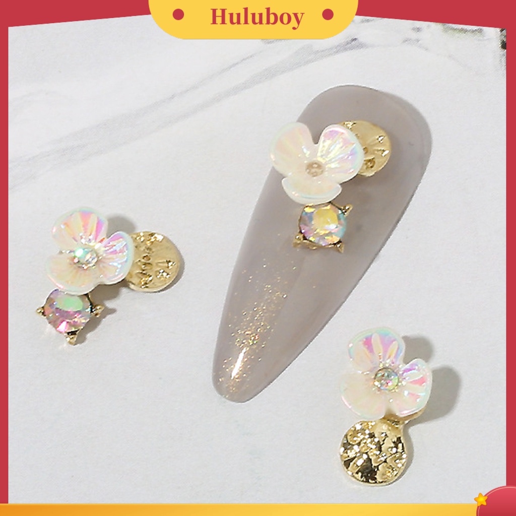 {In Stock} 10Pcs Hiasan Kuku Tiga Dimensi Bersinar Mudah Tempel Gloss DIY Berkilau Camellia Nail Charm Manicure Designs Nail Salon Supply