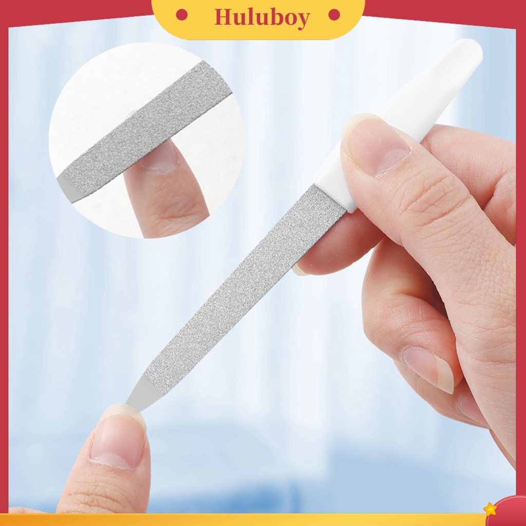 {in Stock} Salon Buffer Double Head Non-Slip Handle Nail Polishing Multifungsi 2in1 Manicure Tool Dual Use Stainless Steel Nail File Kulit Mati Push Polisher Perlengkapan Kuku