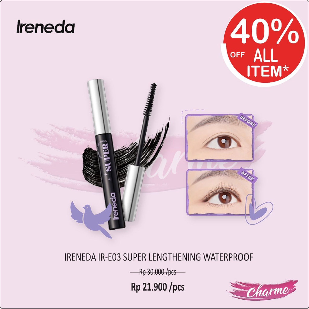 (READY &amp; ORI) IRENEDA Super Lengthening Waterproof Mascara IR-E03