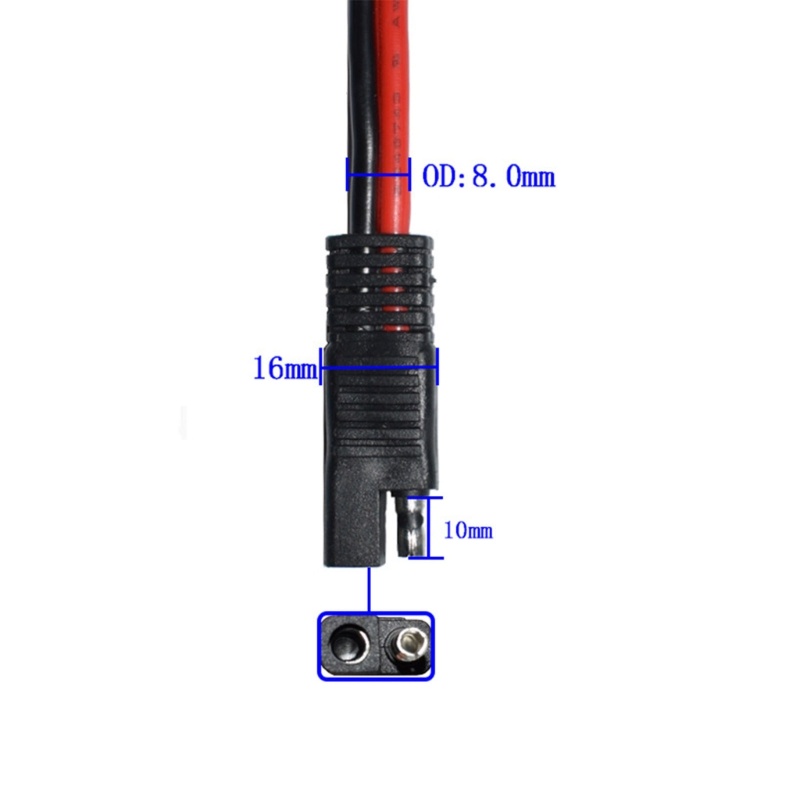 Zzz 10AWG SAE Connector Socket Sidewall Port Kabel Ekstensi Aplikasi Multi