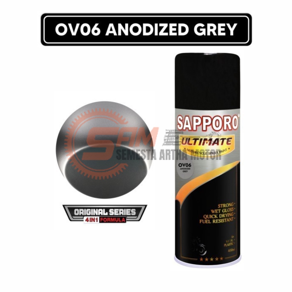

Pilox Sapporo Ultimate OV06 Anodized Grey Series 4in1 Cat Semprot 400ml Pilok Aerosol Spray