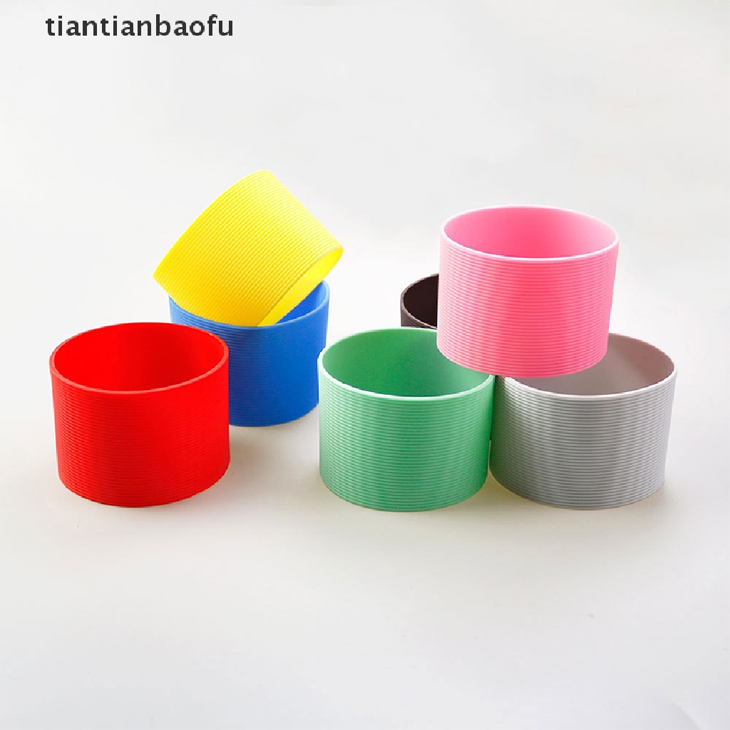 [tiantianbaofu] Silicone Cup Sleeve Bottle Non-slip Gelas Botol Penutup Mug Keramik Bungkus Kopi Butik