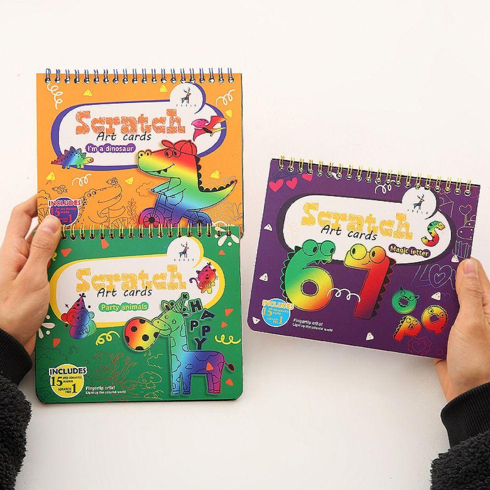 Lanfy Kertas Gores Berwarna Diy Mainan Dengan Pulpen Mainan Edukasi Magic Scratch Art Anak Lukisan Buku Mewarnai Menggambar Template Mainan