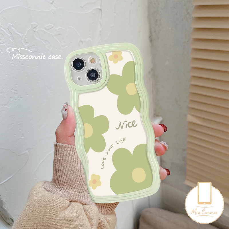 Casing OPPO A96 A95 A17 A57 A77 A16K A52 A16 A55 A17K A76 A16s A78 A54 A74 A3s A53 A7 A5s A77s A15 A5 A1k A12 A9 Reno 8T 7 6 8Z 7Z Fresh Flowers Soft Tpu Wavy Edge Sarung Cover