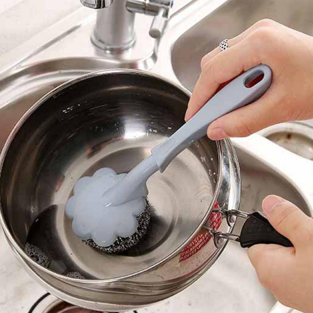 Abs Sikat Pembersih Kawat Baja Gagang Panjang Dapur Rumah Bangku Masak Mangkok Nampan Piring Panci Wajan Brushes Aksesoris