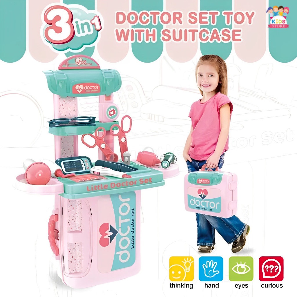 3in1 Beauty &amp; Doctor Set | Mainan Anak Perempuan Makeup Salon Salonan &amp; Dokter Dokteran Terbaru 2023