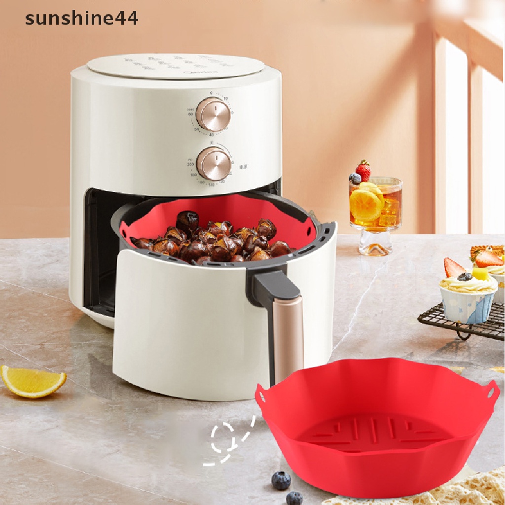 Sunshine Airfryer Silicone Square Basket Silicone Tray Untuk Airfryer Mudah Bersih Dish Liner Pizza Plate Grill Pan Mat Air Fryer Aksesoris ID