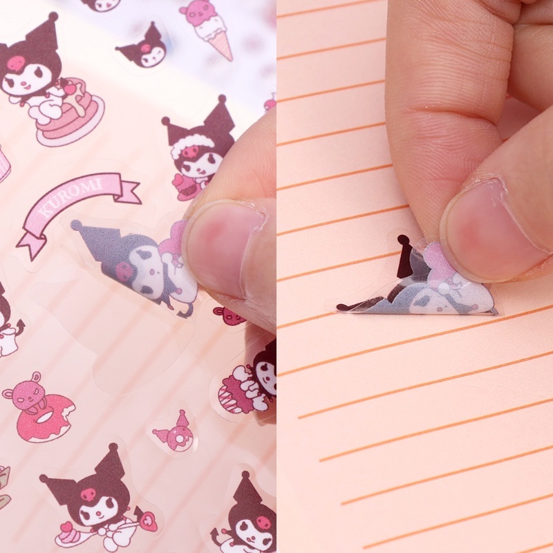 Sanrio Anak Lucu Karakter Kartun PVC Transparan Tahan Air Buku Pegangan DIY Stiker Indah Kompak Koper Ponsel Dekorasi Komputer