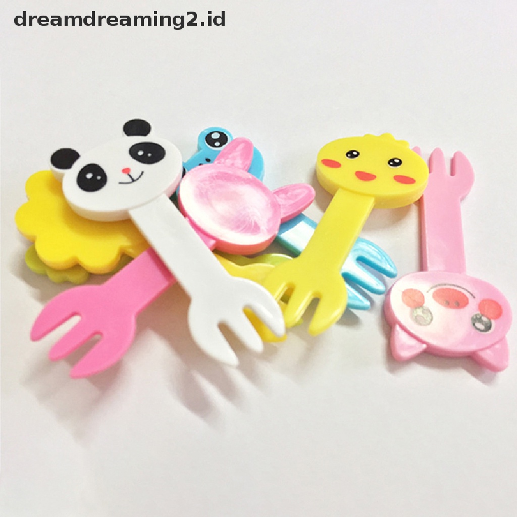 (hot) 1set Animal Kingdom Garpu Buah Kue Dessert Pick Tusuk Gigi Bento Lunches Party//