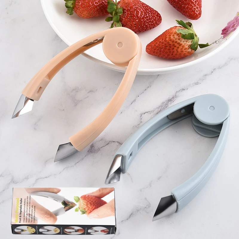 Klip Pembersih Biji Praktis Sayuran Multifungsi Stainless Penggali Lubang Buah Strawberry Clip Pineapple Eye Corer Tool Gadget Dapur