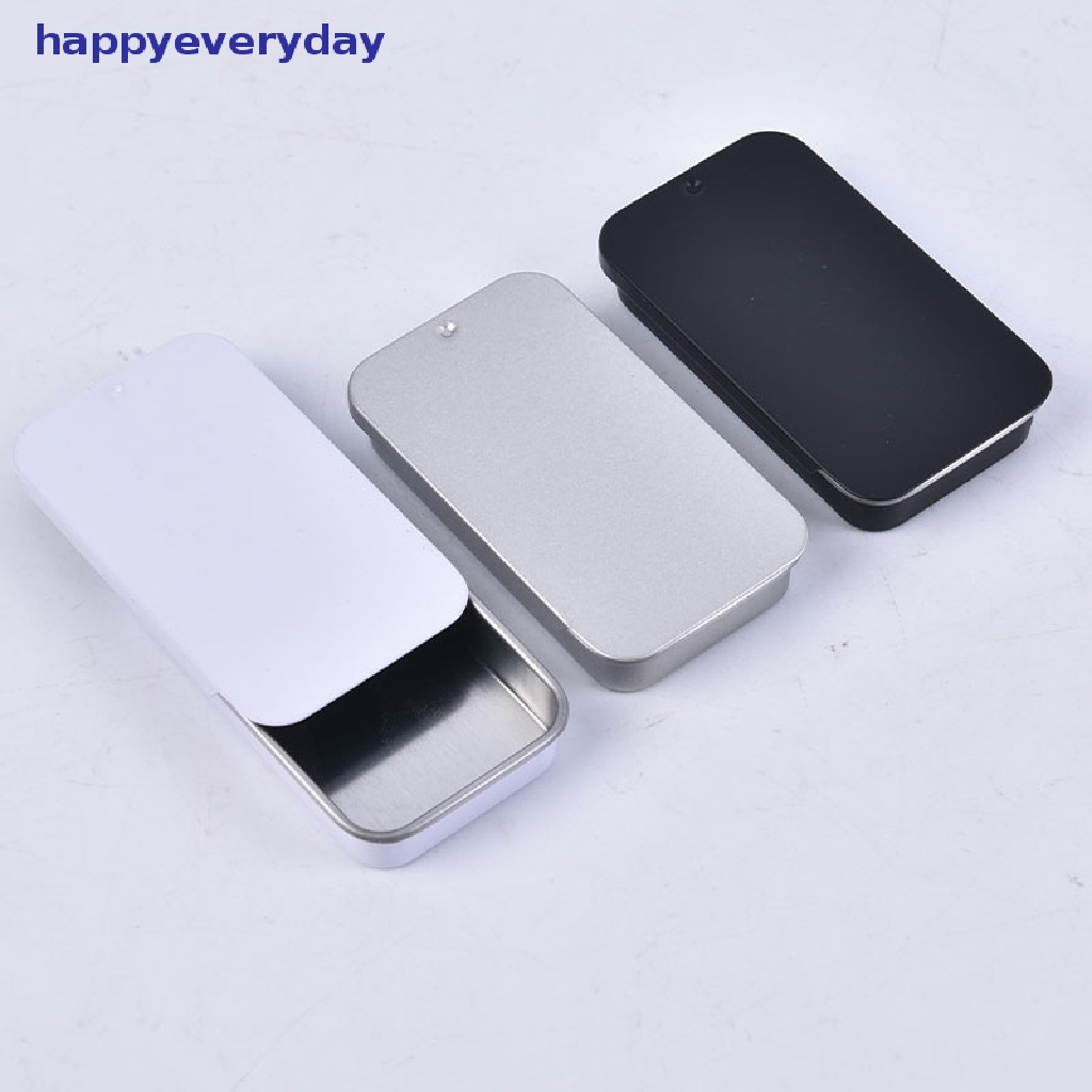 [happy] 1pc Kotak Besi Mini Slide Cover Kotak Penyimpanan Pernikahan Portable Tin Boxes Container [ID]