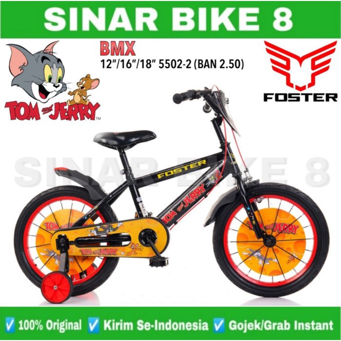 Sepeda Anak Laki BMX ST FOSTER FT 5502-2 TOM &amp; JERRY Ukuran 12&quot;16&quot; dan 18 Inch