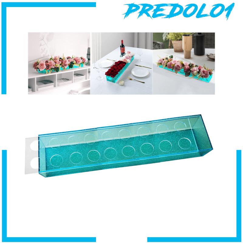 [Predolo1] Vas Akrilik Hiasan Meja Centerpieces Suling Vas Dekor Kotak Bunga Tempat Air