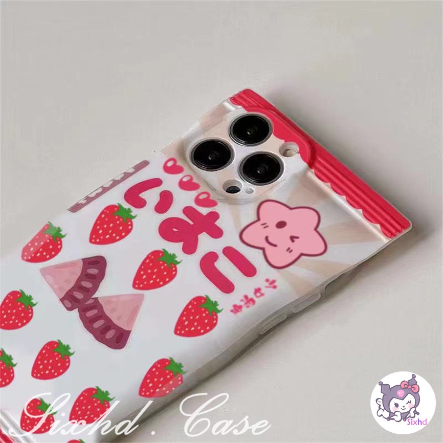 Untuk Redmi 12C 10C 10A 10 Note 12 11 11s 10s 10 9 8Pro 9T 9C 9A 9 Xiaomi 12 Lite 11Lite 12T 11T 10T Poco M3 X4Pro Lucu Fashion Star Strawberry Snack Bag Phone Soft Case