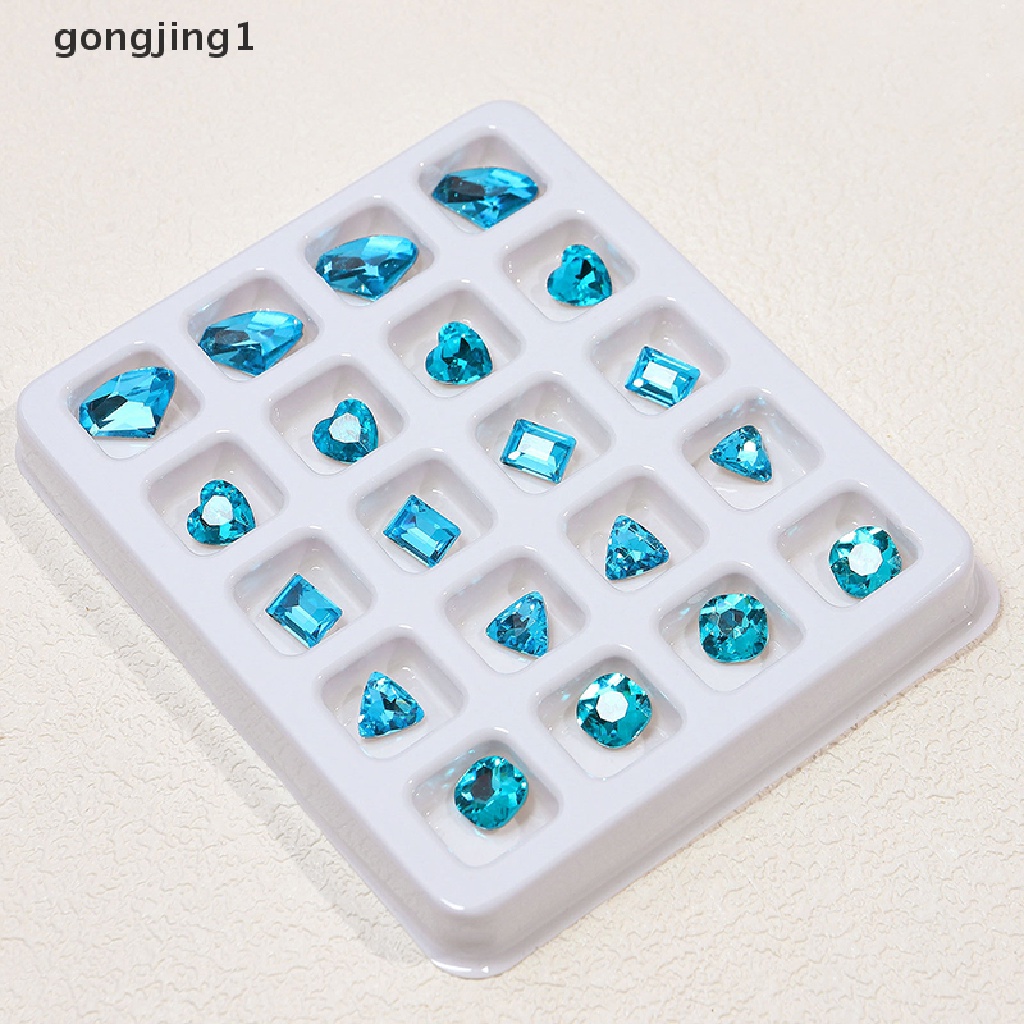 Ggg 20PCS 3D Nail Art Rhinestones Kristal Batu Warna-Warni Tips Dekorasi DIY ID