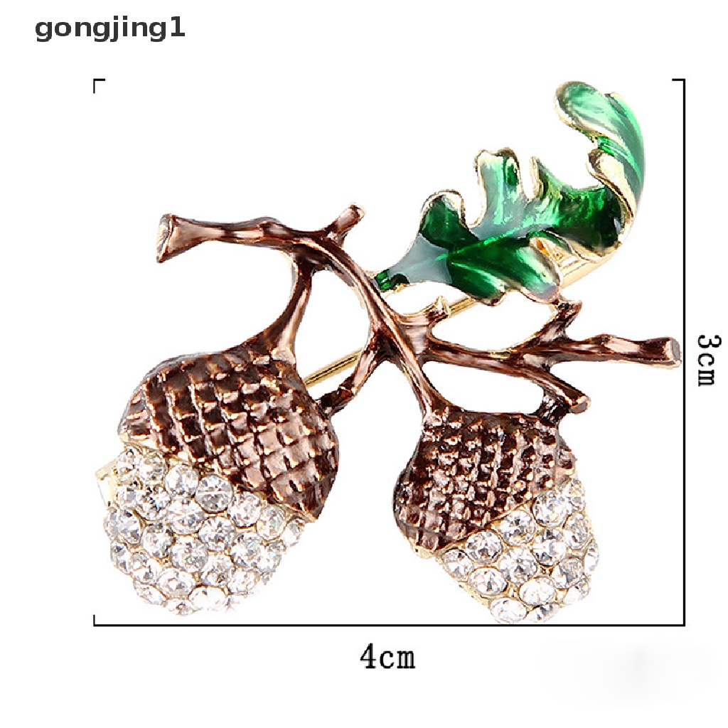 Ggg Nut Brooch Pin Berlian Imitasi Kristal Lucu Tanaman Bros Pin Perhiasan Hadiah Chic ID