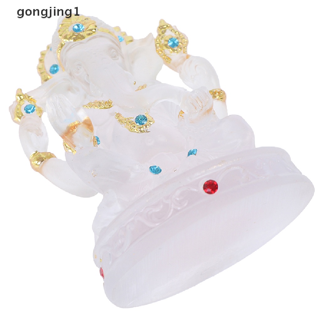 Ggg Ganesh Patung Dewa Sukses Gajah Hindu Resin Transparan Figurine Ornamen ID