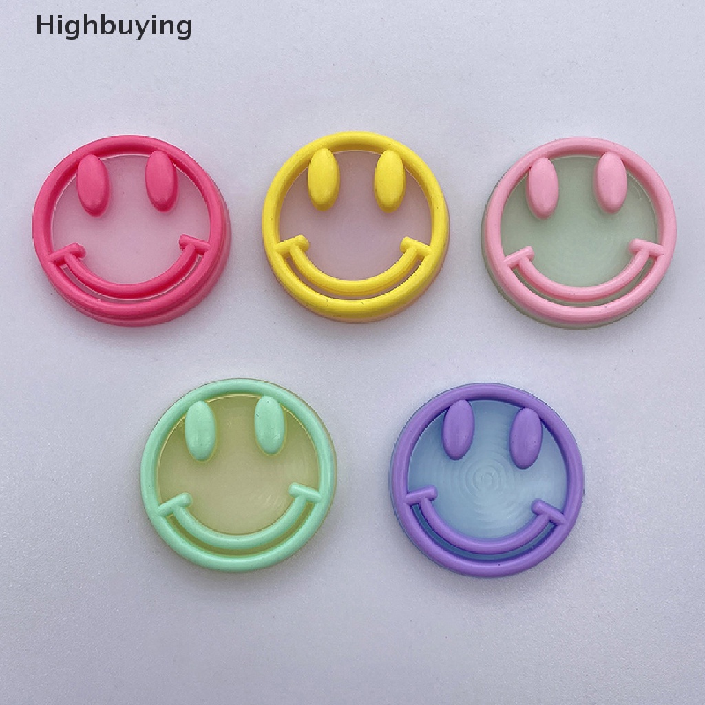 Hbid 5Pcs Luminous Mini PVC Wajah Smile Dashboard Mobil Mainan Boneka Angka Dekorasi Taman Rumah Diy Lem Cream Phone Case Patch Bahan Glory