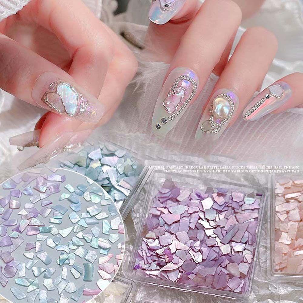 Mxbeauty Dekorasi Nail Art Tidak Teratur Ultra Tipis Manicure Aksesoris Shell Slice Shell Nail Sequin Shell Hiasan Kuku