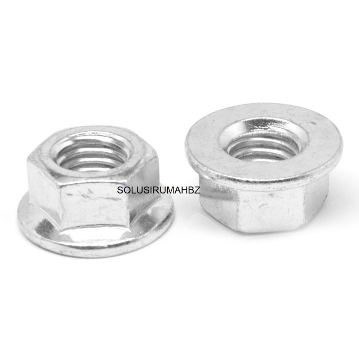 PERBIJI MUR PUTIH TOPI M8 HEX FLANGE NUT PITCH 1.25 KUNCI 12