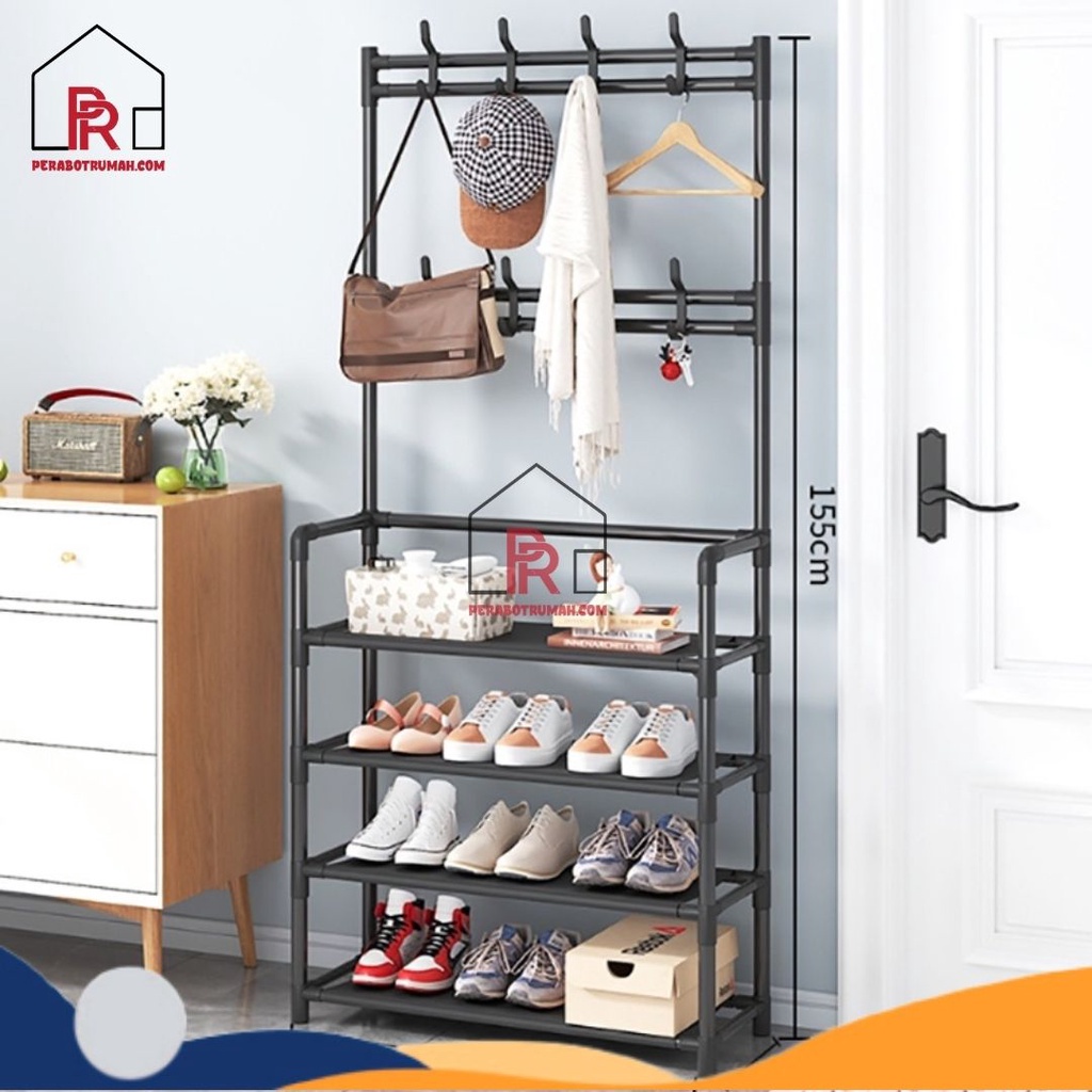 Rak &amp; Stand Gantungan Serbaguna - LB / Rak Sepatu &amp; Centelan Baju Tas Topi Rumah Aesthetic