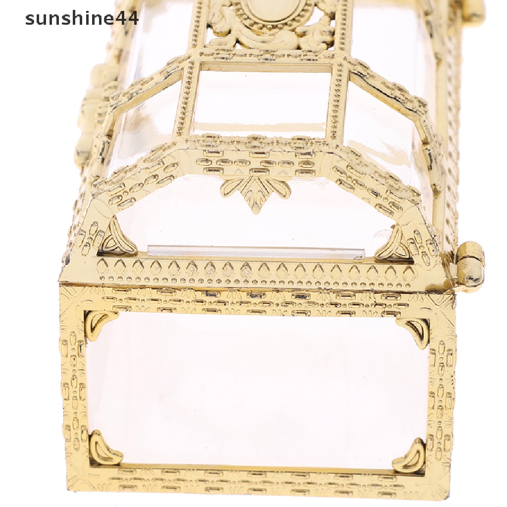 Sunshine 1PC Portabel Permen Hollow Emas Perak Harta Karun Dada Case Organizer Kotak Penyimpanan ID