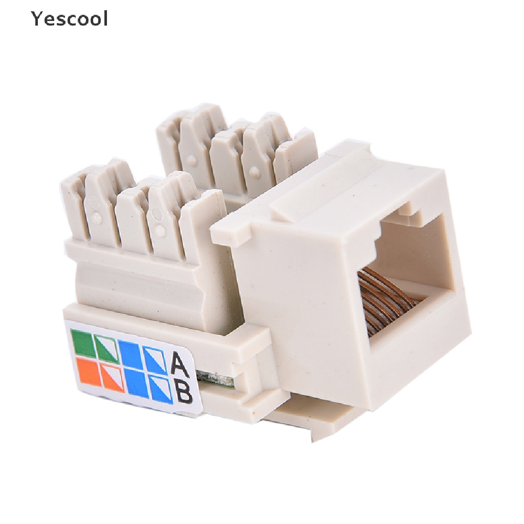 Yescool CAT5 RJ45 Punch Down Keystone Jack CAT5 Jaringan Eterna RJ45 Putih Lot  Baru CAT5 RJ45 Punch Down Keystone Jack CAT5 Network Ethernet RJ45 Putih Lot  Hot Cat5 RJ45 Pukul