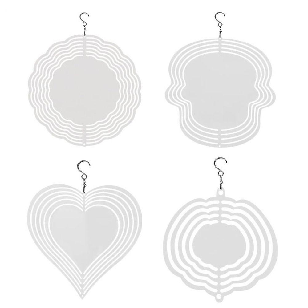 R-FLOWER Sublimasi Angin Spinner Kosongan Aluminium Kerajinan Jendela Halaman Angin Patung Kinetik