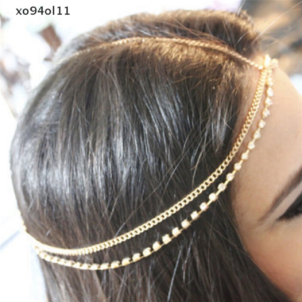 Xo Logam Multilayer Kepala Boho Rantai Headband Pernikahan Gaya Rambut Aksesoris Rambut OL