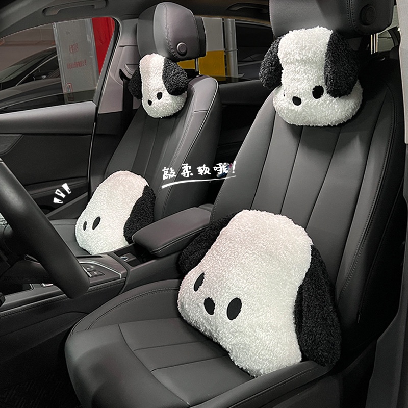 Headrest Mobil headrest, Mobil Kreatif Lucu Imut Hitam Dan Putih Sandaran Kepala Anjing Bantal Pelindung Leher