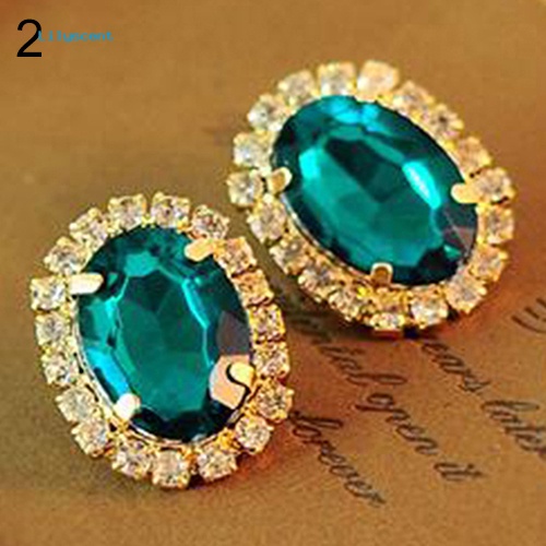 Lilyscent Fashion Wanita Berlian Imitasi Ear Stud Earrings Eardrop Istana Gaya Perhiasan Hadiah