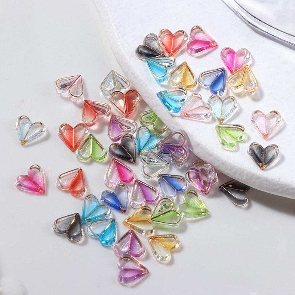 AUGUSTINA Agustina Nail Art Decor 3D Love Heart Untuk Pesona Nail Art DIY Profesional