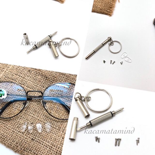 Nosepad kacamata / Obeng kacamata dan Baut nosepad kacamata / PAKET KOMPLIT