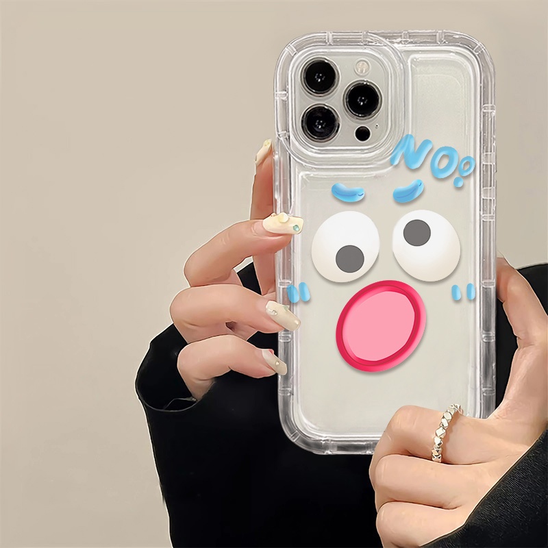 IPHONE Soft Case Emosi Lucu Kompatibel Untuk Iphone14 11 13 12 Pro XS Max7 +8 Plus X XR Casing Ponsel Transparan TPU Silikon Shockproof Cover