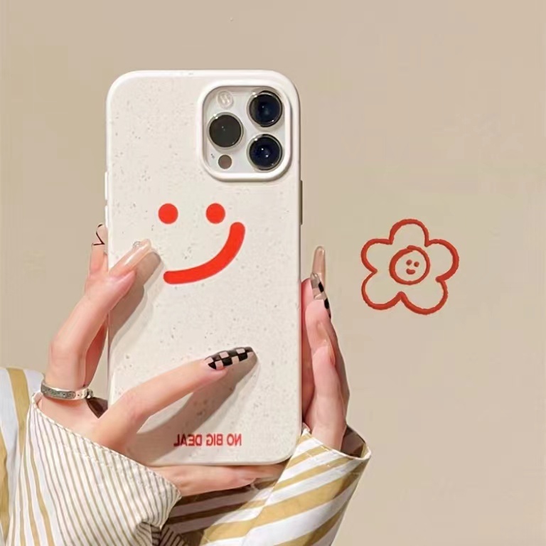 IPHONE Casing Ponsel Iphone11 ins Bahan Ramah Lingkungan Perlindungan Kamera Cocok Untuk Iphone14 13 12 14Plus Pro MAX 7 8Plus X XR XS MAX SE 12mini 13mini Model Empat Sudut Shockproof