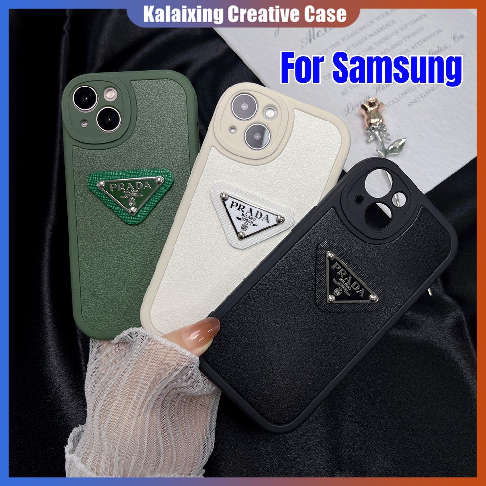 Kulit Penutup Belakang Prada Samsung Case Untuk Galaxy Samsung A22 A10s A20s A51 A71 A72 S12 S23 Plus Ultra Dengan Silicon/TPU Soft Back Cover