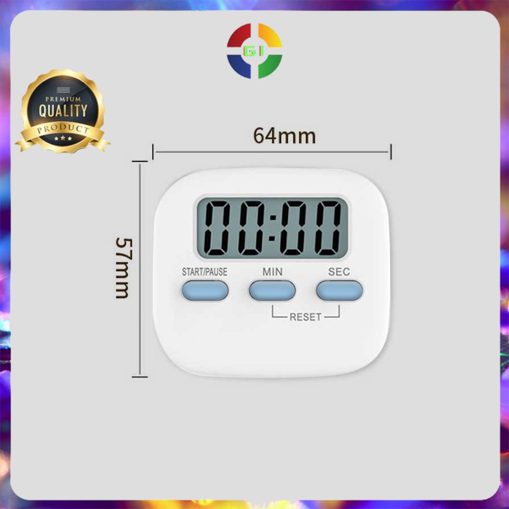 Timer Masak Dapur Magnetic Stopwatch Alarm Clock White