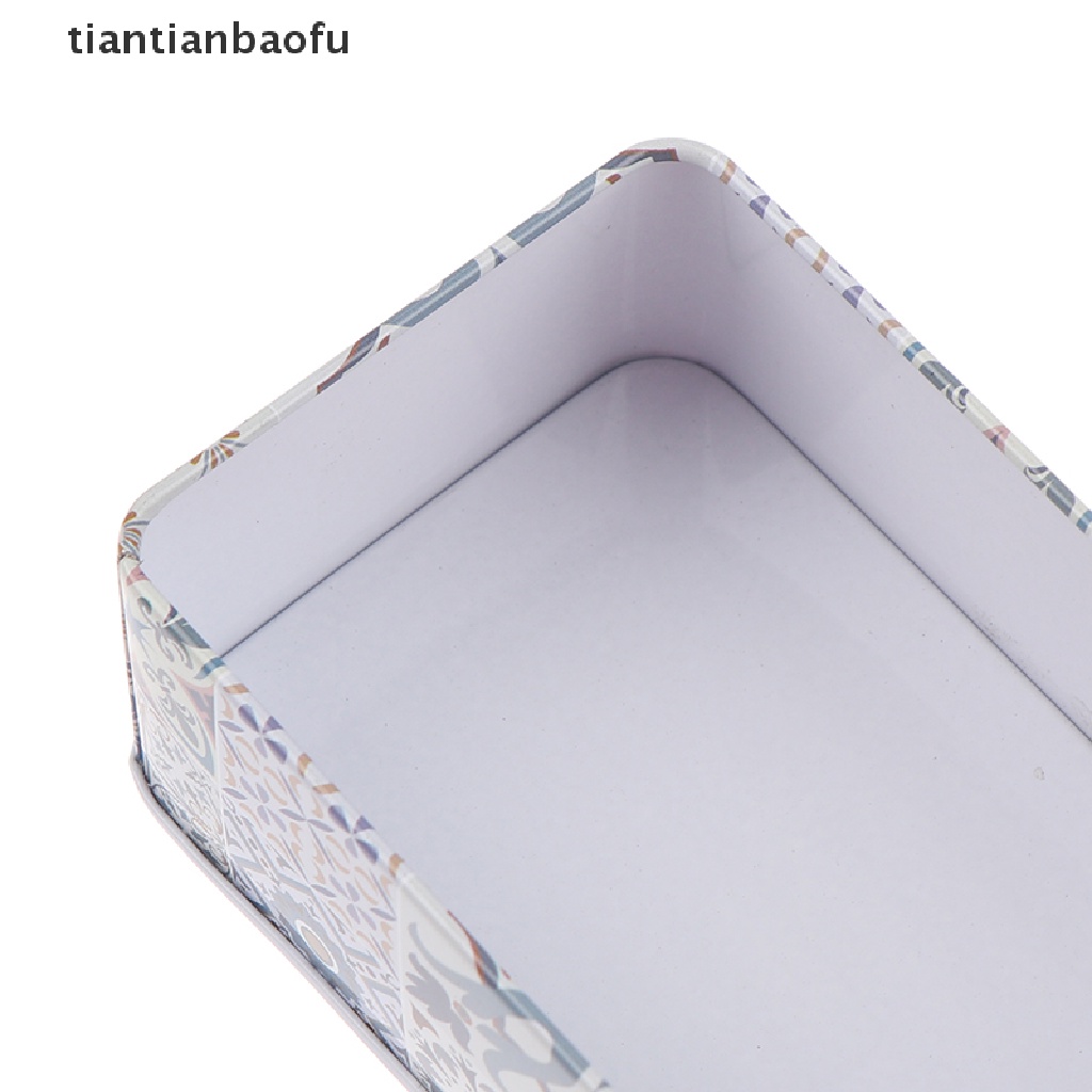 [tiantianbaofu] 11.5 * 6.5 * 4Cm Toples Penyimpanan Persegi Panjang Besi Tin Pil Hadiah Koin Kotak Perhiasan Butik Rumah