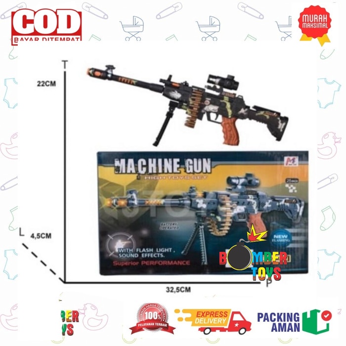 MAINAN ANAK MACHINE GUN PISTOL SUARA LAMPU GETAR SNIPER MILITARY LASER