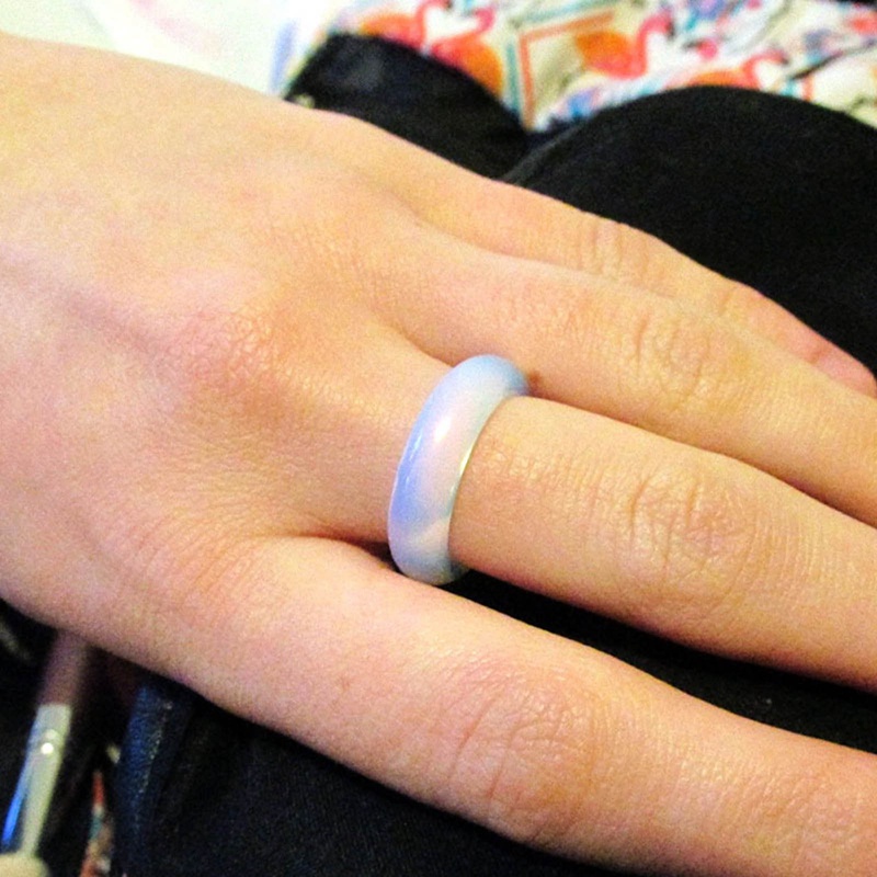 Vintage Vampir Film Perhiasan Melubangi Opal Alami Mata Kucing Cincin Senja Bella Moonstone Cincin Untuk Wanita Hadiah Valentine