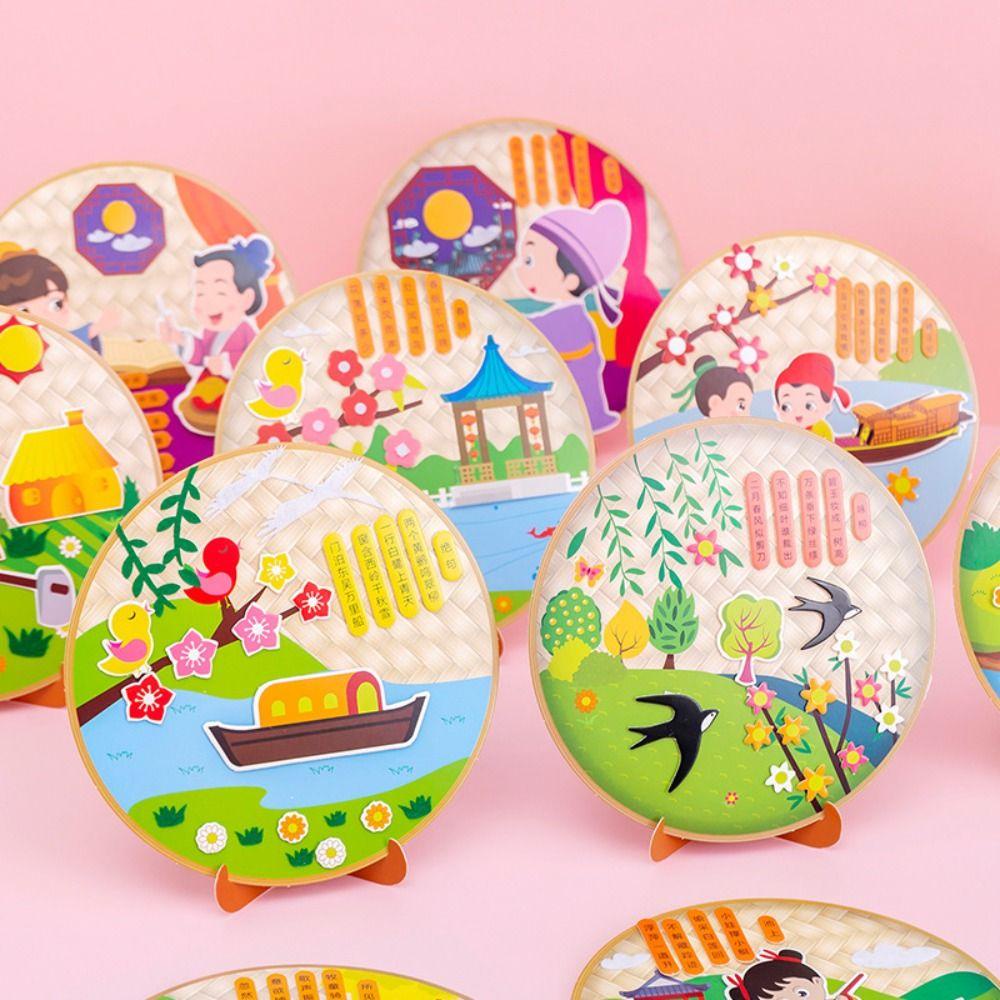 Lanfy Ornamen Syair Cina Kuno Sekolah Kreatif Budaya China Anak Hadiah Festival Seni Craft DIY Mainan