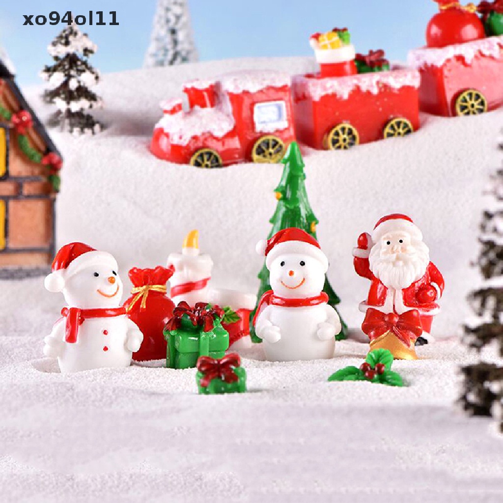 Xo Pohon Natal Snowman DIY Miniatur Dekorasi Taman Santa Claus Lanskap Mikro OL