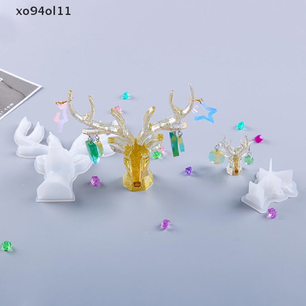 Xo Cetakan Rak Display Perhiasan Bentuk Rusa Silikon DIY Tempat Anting Cetakan Resin OL