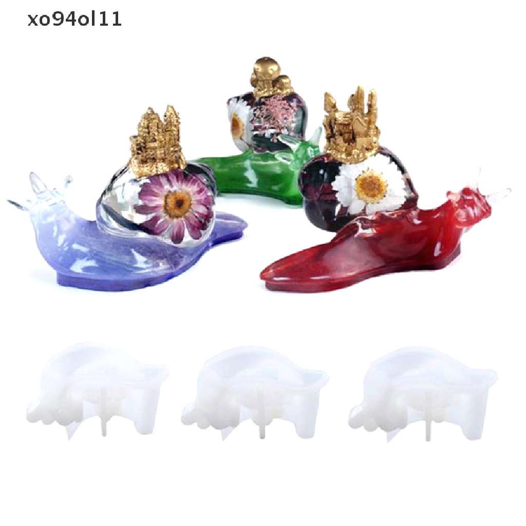 Xo 3 Pcs DIY Kristal Epoxy Resin Cetakan Hewan Siput Castle Resin Silicone Mold Gantungan Kunci Liontin Kristal Silikon Cetakan Dekorasi Rumah OL