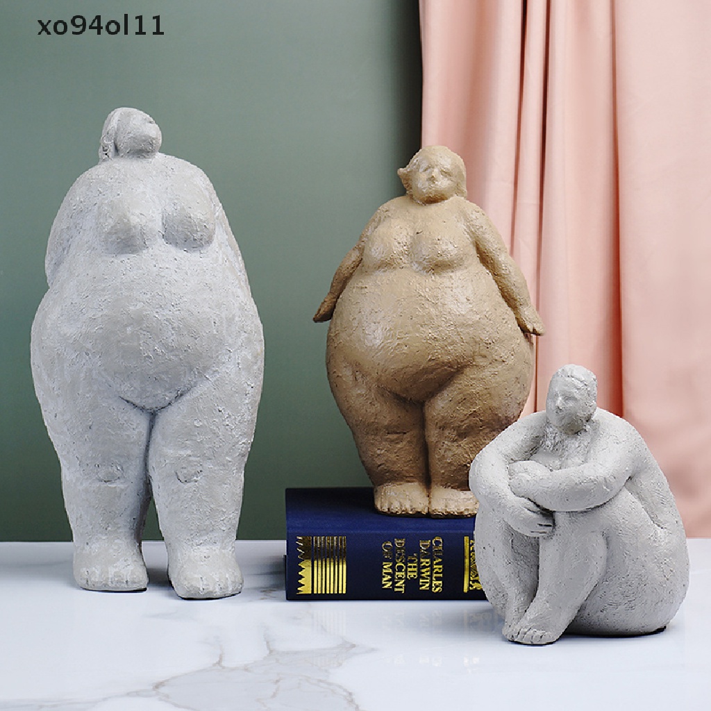 Xo Patung Fat Lady Resin Patung Karakter Modern Untuk Interior Figure Hias OL