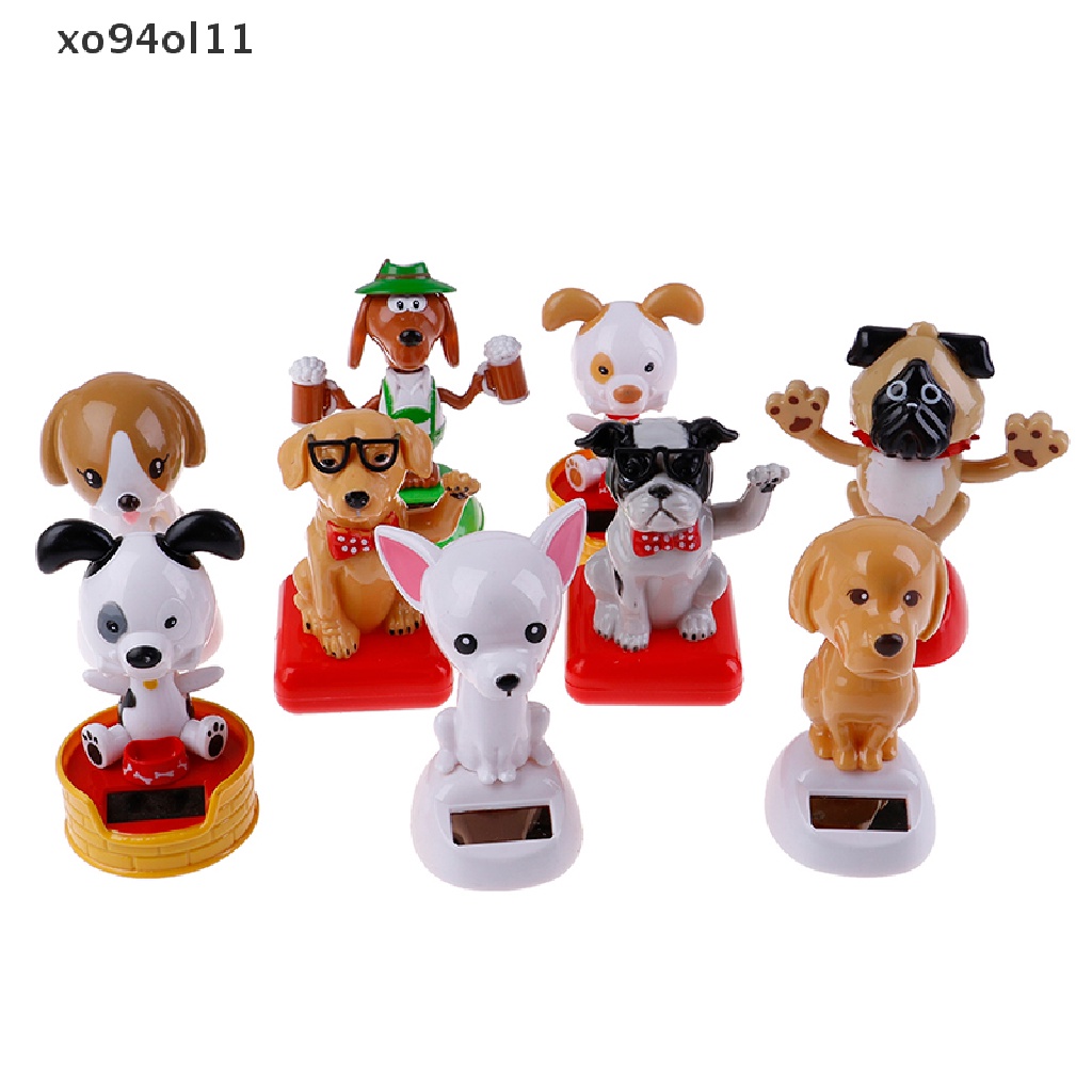 Xo Auto magic solar powered dancing dogs swinging bobble Mainan Hadiah Mobil Dekorasi OL