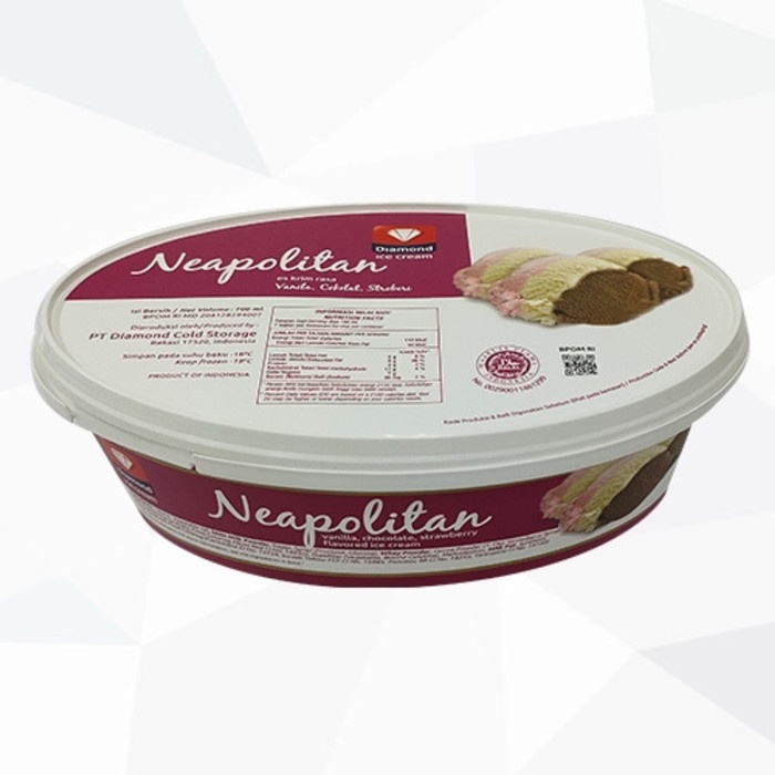 

Ice Cream Es Krim Diamond 700ml All Varian Stroberi, Neapolitan, dll - Vanila