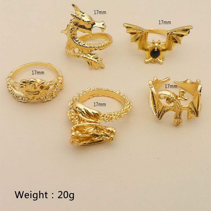 Baru Vintage Hip Hop Punk Naga Ular Kupu-Kupu Kelelawar Tengkorak Retro Knuckle Joint Rings Untuk Pria Gothic Jari Cincin Set Perhiasan