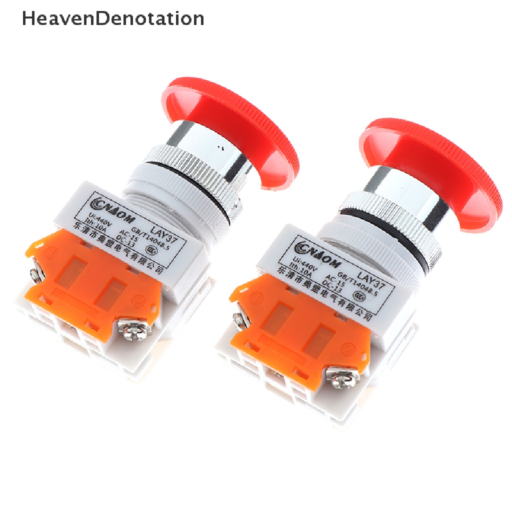 [HeavenDenotation] 1pc Tutup Jamur Merah Biasanya Tertutup Emergency Stop Push Switch Tombol 10A LAY37 HDV