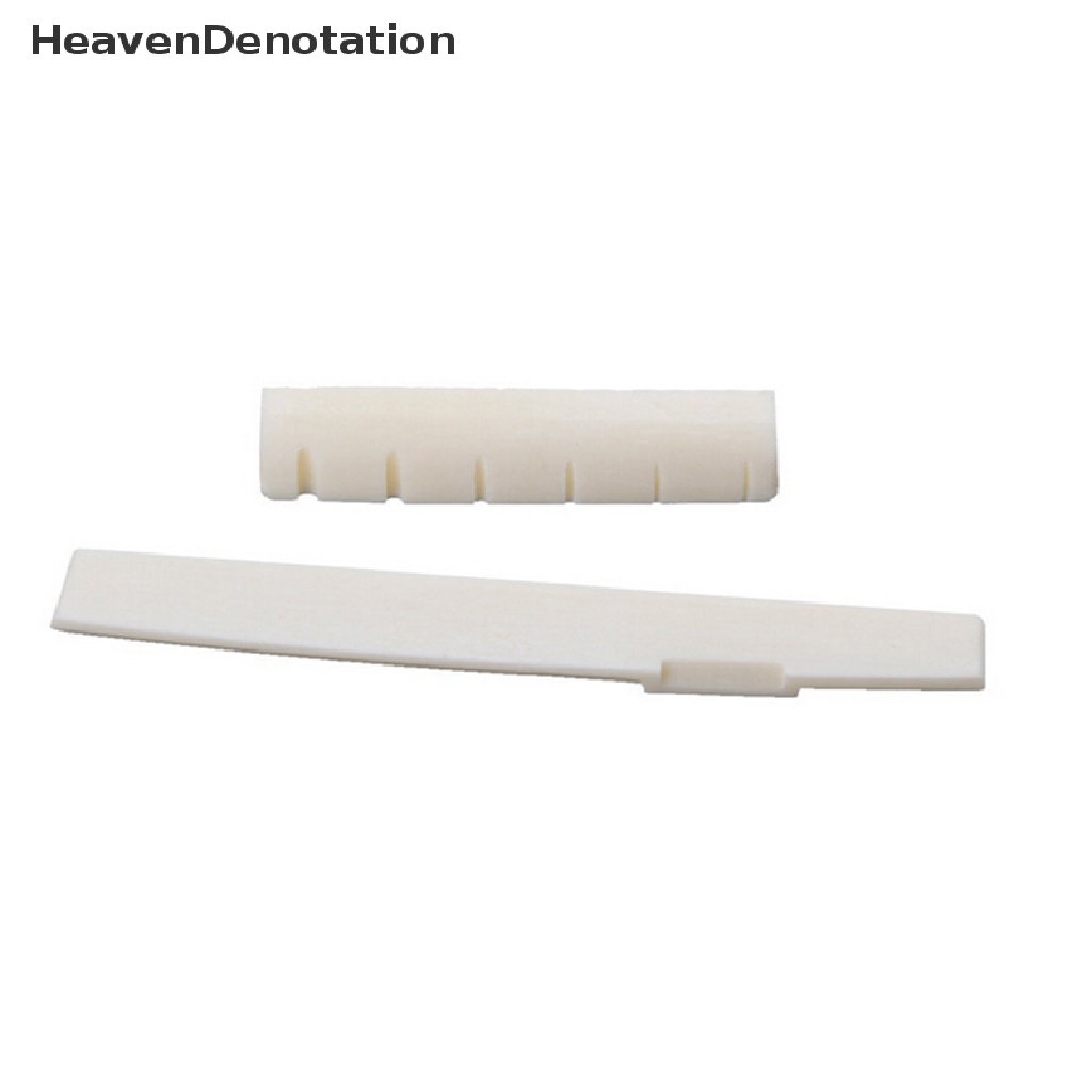 [HeavenDenotation] 2set Pelana Jembatan Tulang Kerbau Gading &amp; Mur Slotted Untuk Gitar Akustik 6 String HDV